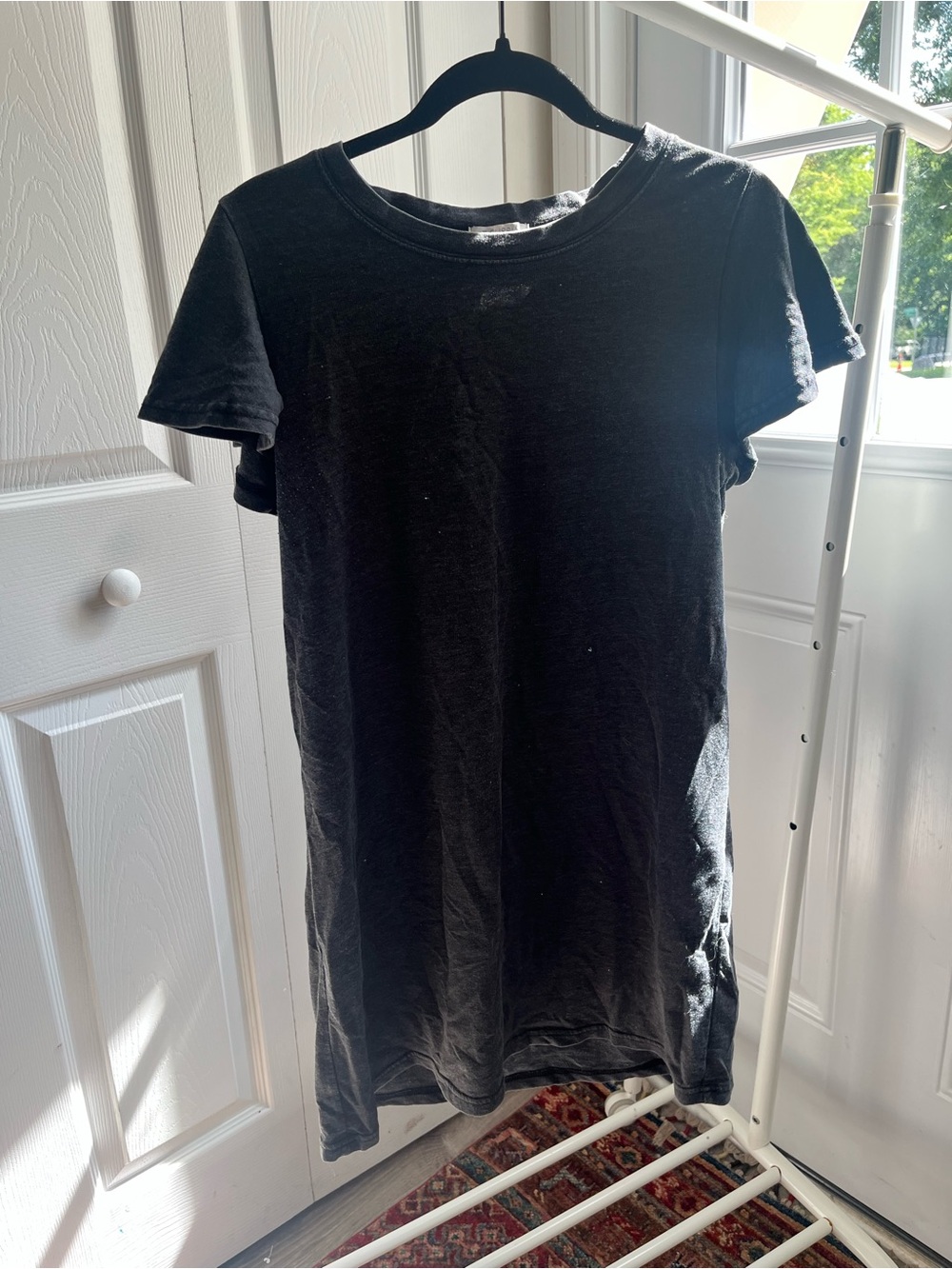 Z Supply Black/Gray Short Sleeve Crewneck T Dress